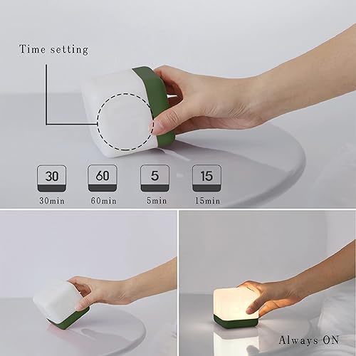 Miniatura 3 de Luz nocturna con pilas, lámpara de noche recargable en forma de cubo, temporizador de luz nocturna abatible, luz nocturna LED, lámpara decorativa al
