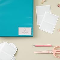 Vista 3 de Juvale Business Card Holder Sleeves - Secure Adhesive Pockets - Index Card Holder for Notes - Storage Bin Labels & Clear Pocket Sleeves - Clear