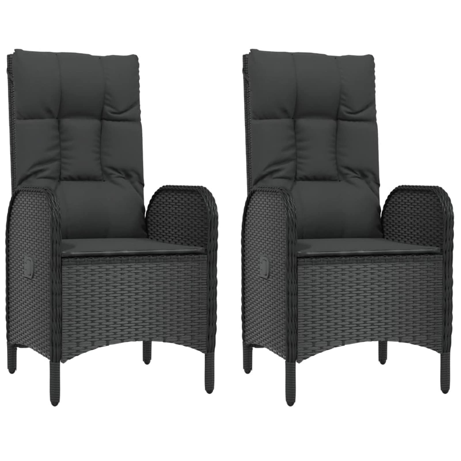 3185080 Set da Pranzo da Giardino 5 pz Nero con Cuscini in Polyrattan Testata in Legno,Testata Letto Matrimoniale Muebles Dormitorio Spalliera Letto Testiere per Letto Matrimoniale