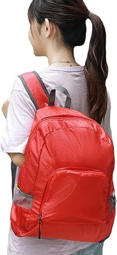 Miniatura 5 de Mochila encerada de lona de cuero genuino para portátil, Azul-cielo, Mochilas de viaje