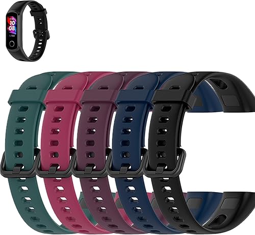 FitTurn Correa de reloj de silicona compatible con Huawei Band 4 y Huawei Honor Band 5i Fitness Tracker Pulsera de repuesto para Honor Band 5i