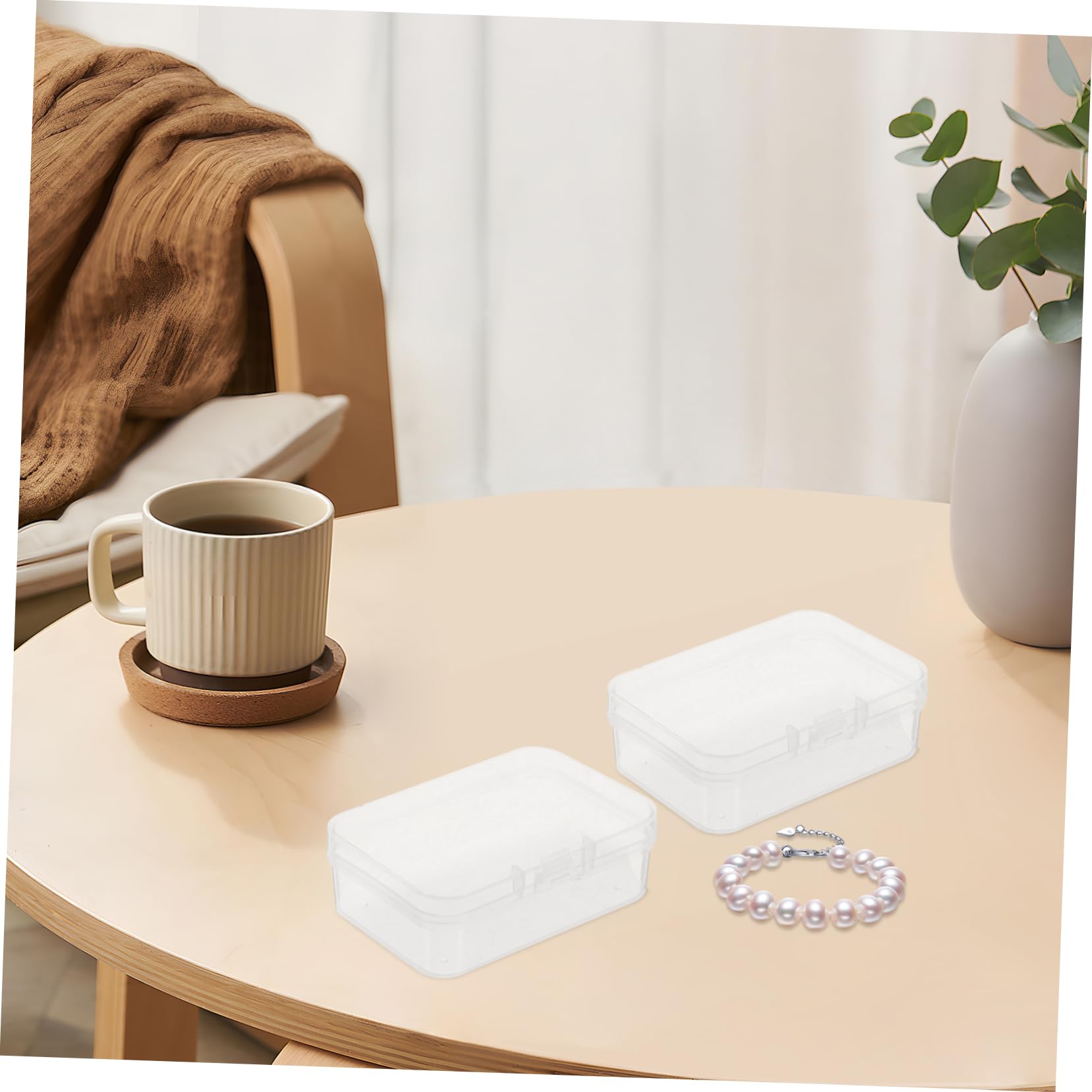 SEWACC 10pack Plastic Boxes Organize Beads Jewelry Earrings Compact Storage Case Mini Storage Baskets