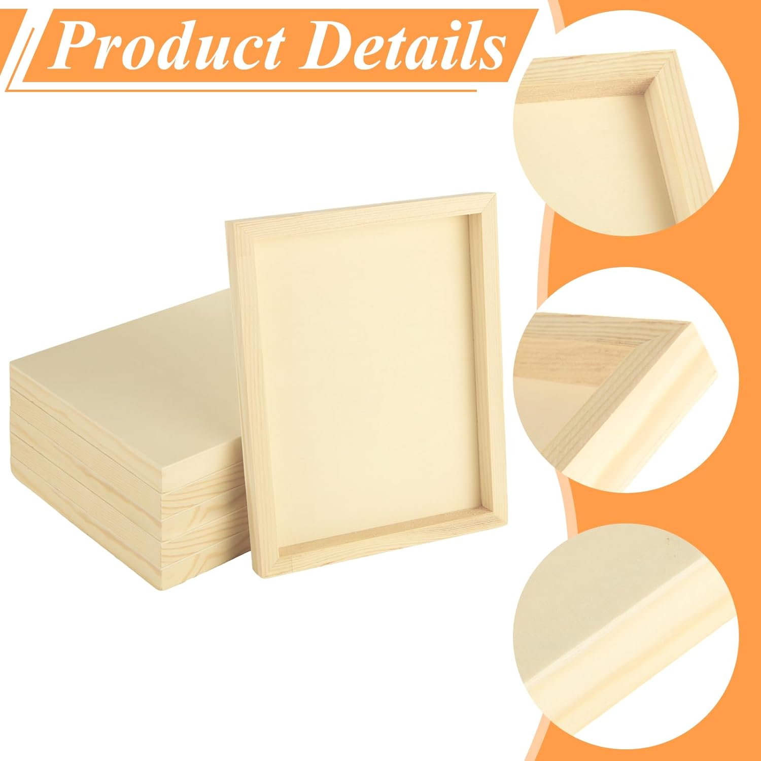 8PCS 8 x 10 Inch Wood Panels for Painting, Unfinished Wooden Canvas Panel Boards, Wood Panel for Arts & Craft Paint Pouring Panel Board