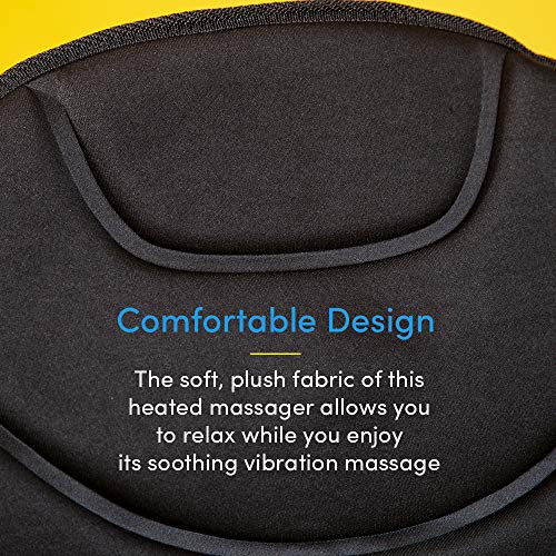 Vibration Massage Cushion with Heat | Multi-Speed for Home, Office or Car | Portable Travel Back and Seat Pad for Chair with Controller | Auto Adapter Included | Black - Thumbnail 3