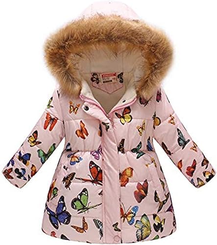 Miss Bei Girl's Kids Toddler Winter Flower Print Parka Outwear Warm Cotton Coat 