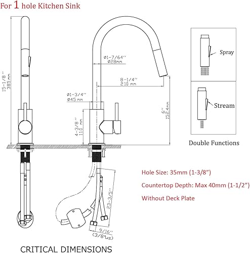 Miniatura 53 de Havin Grifo de fregadero de barra, grifo de filtro de agua RO, grifo de agua potable se adapta a la mayoría de sistemas de filtración de agua, grifo
