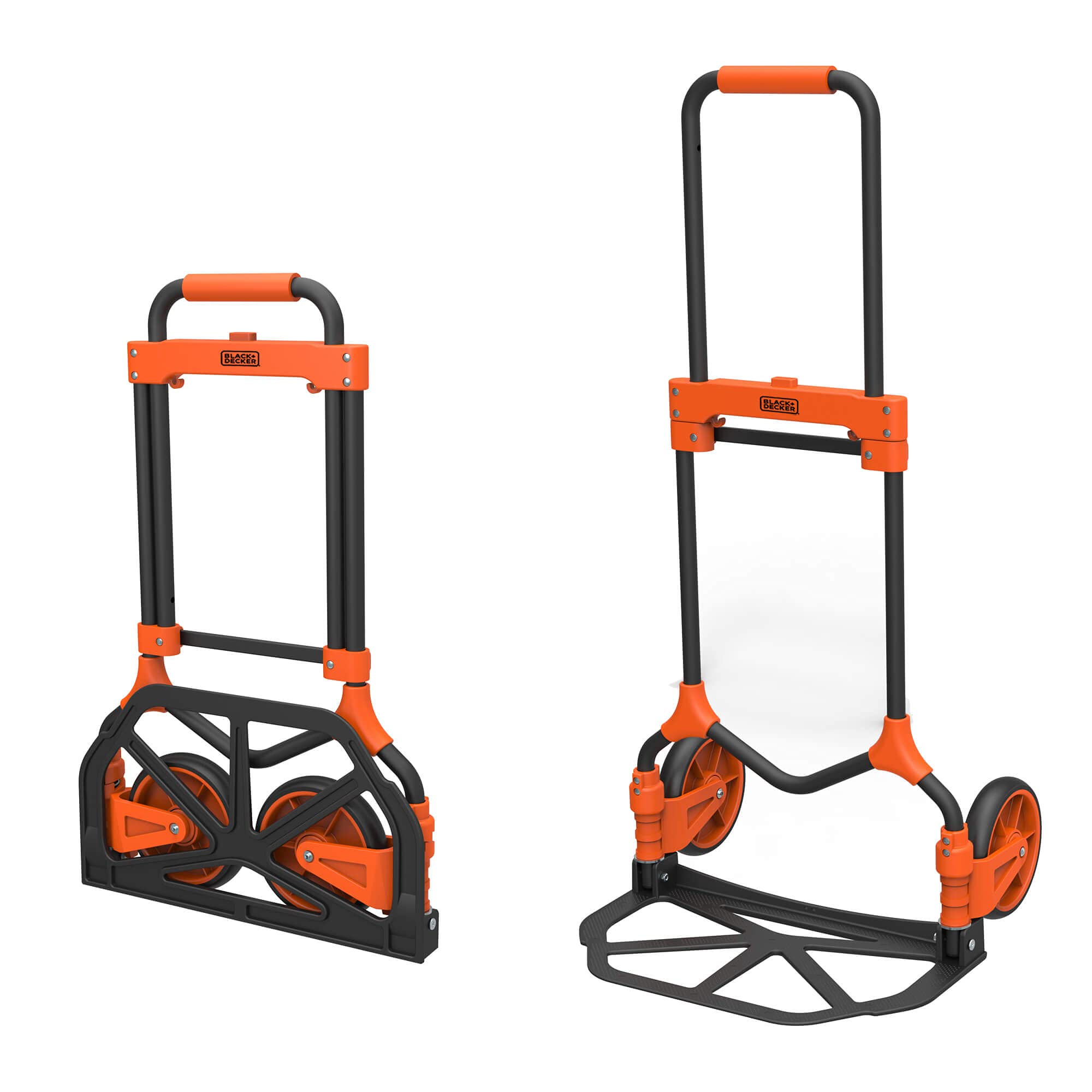 BLACK+DECKER ‎BXWT-H202-SP Folding Hand Truck with 90kg Capacity,Steel Portable Durable Dolly Trolley Cart with TPR Soft Hand Grip,Telescopic Handle and Bungee Cord,Orange and Black Colour(7x75x50 cm) (B099FBM9T7) Amazon Price History, Amazon Price Tracker