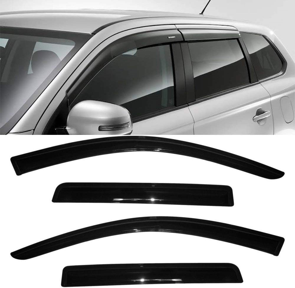 Audrfi 4pcs Side Window Deflector Window Visors for 11-20 Mitsubishi Outlander (Not Fit for Outlander Sport Models) Sun Rain Guard Ventvisor