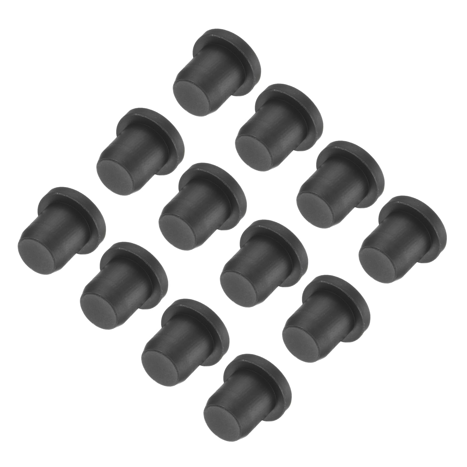 uxcell High Temp Silicone Plug Mount Dia 7.5mm/0.3 inch t Shaped Rubber Stopper Hole Plugs for Powder Coating Plating Waterproof Plugs Sealing Plugs Black Pack of 12(OD 10.5mm)
