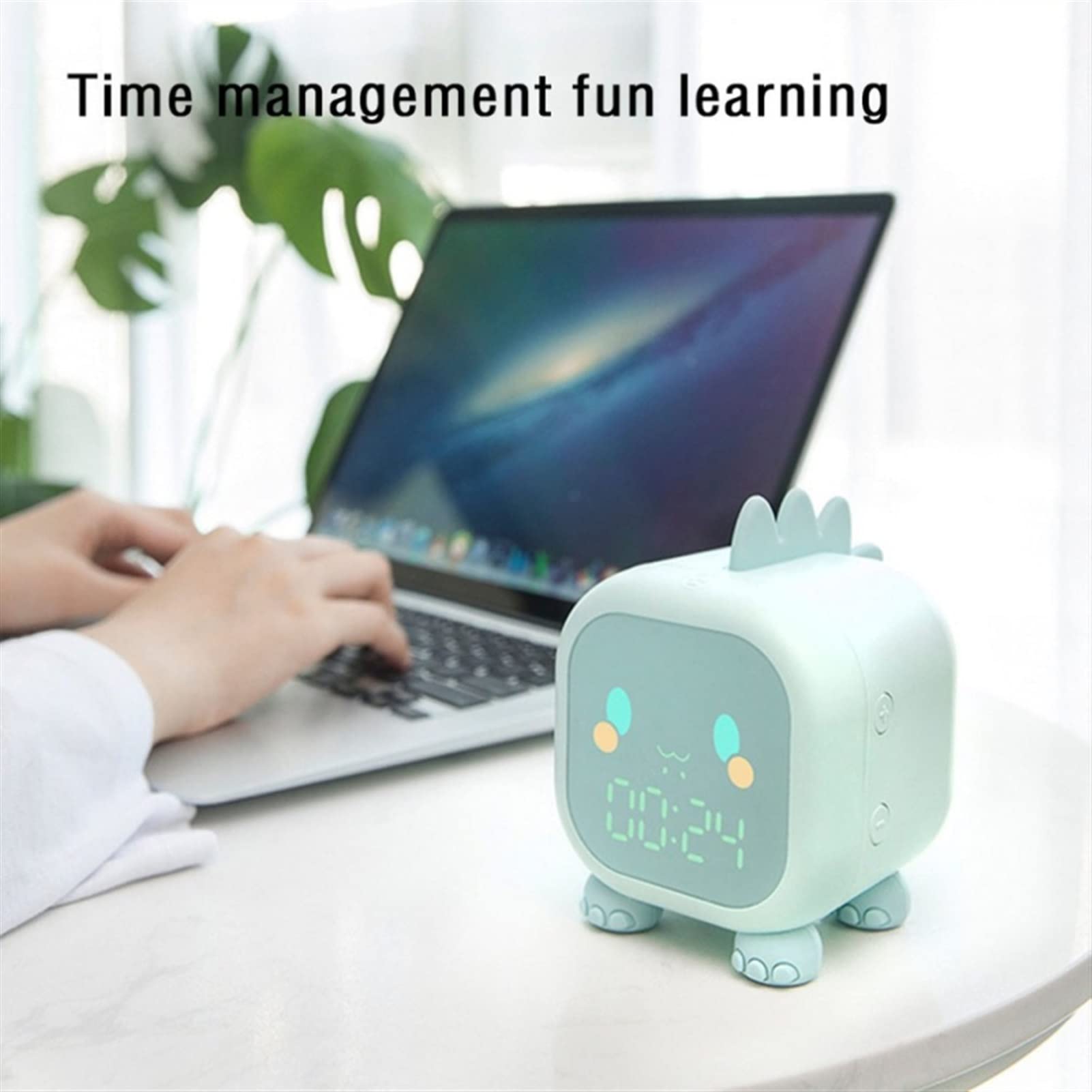 Budzik Budzik dla dzieci Cute Cyfrowy budzik dla dzieci nocne Zegar Dzieci Sleep Trainist Wake Up Night Light Clock do sypialni (Color : Green)