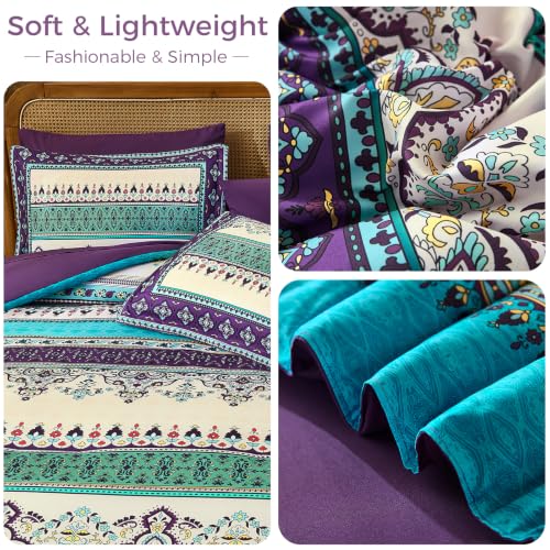 Image of Boho Comforter Set King Size,8 Pieces Paisley Border Bedding Set