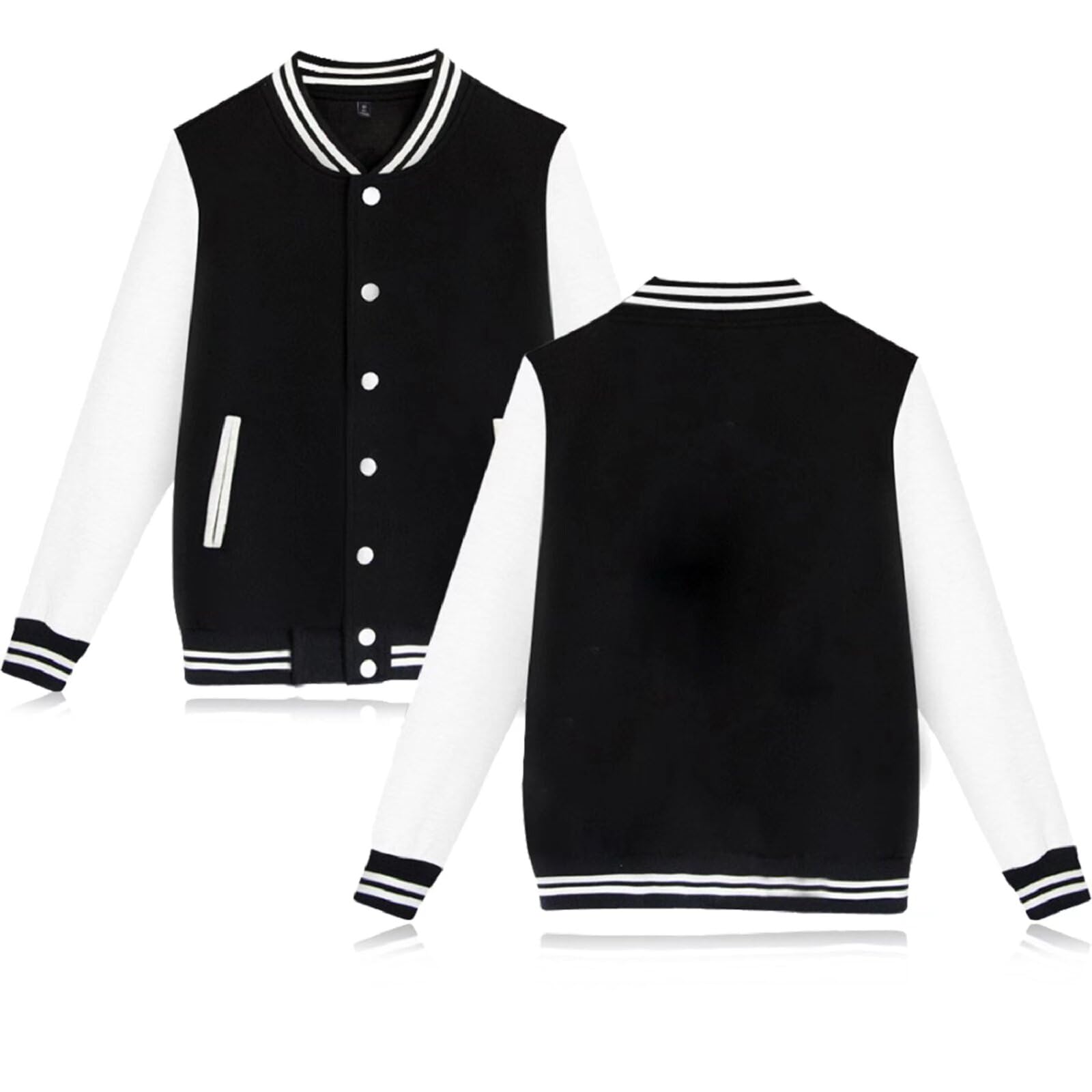Women's Men's Varsity Baseball Jacket Casual Letterman Bomber Jacket Windbreaker Lightweight Jacket Coat
