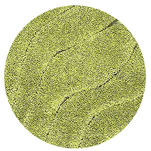 Image of Textured Wave Round Shaggy Carpet for Living Room, Bedroom, High Low Design Finish Microfiber 1.8 Inch Pile High, 8x8 Feet Green|Green Color
