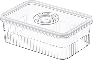 Refrigerator Storage Box,Fruit Containers Plastic Refrigerator Organizer Airtight Food Storage Container for Food Fruits Lettuce Vegetables Berry Meat (S)
