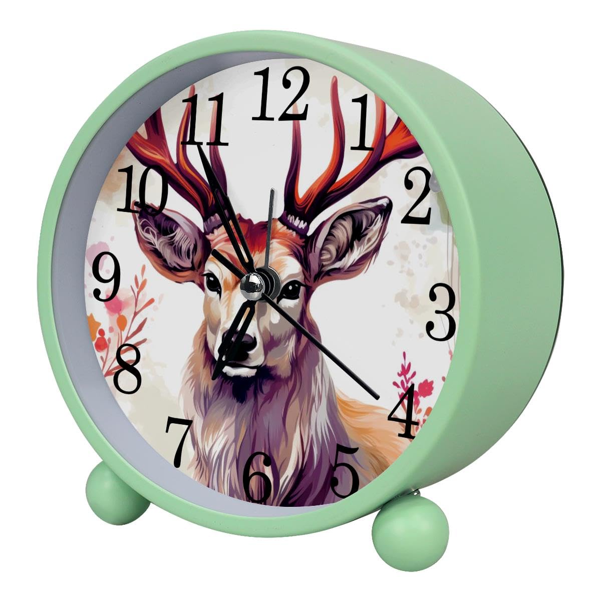 Luoweisi Alarm Clock Autumn Deer, Silent Non-Ticking with Night Light