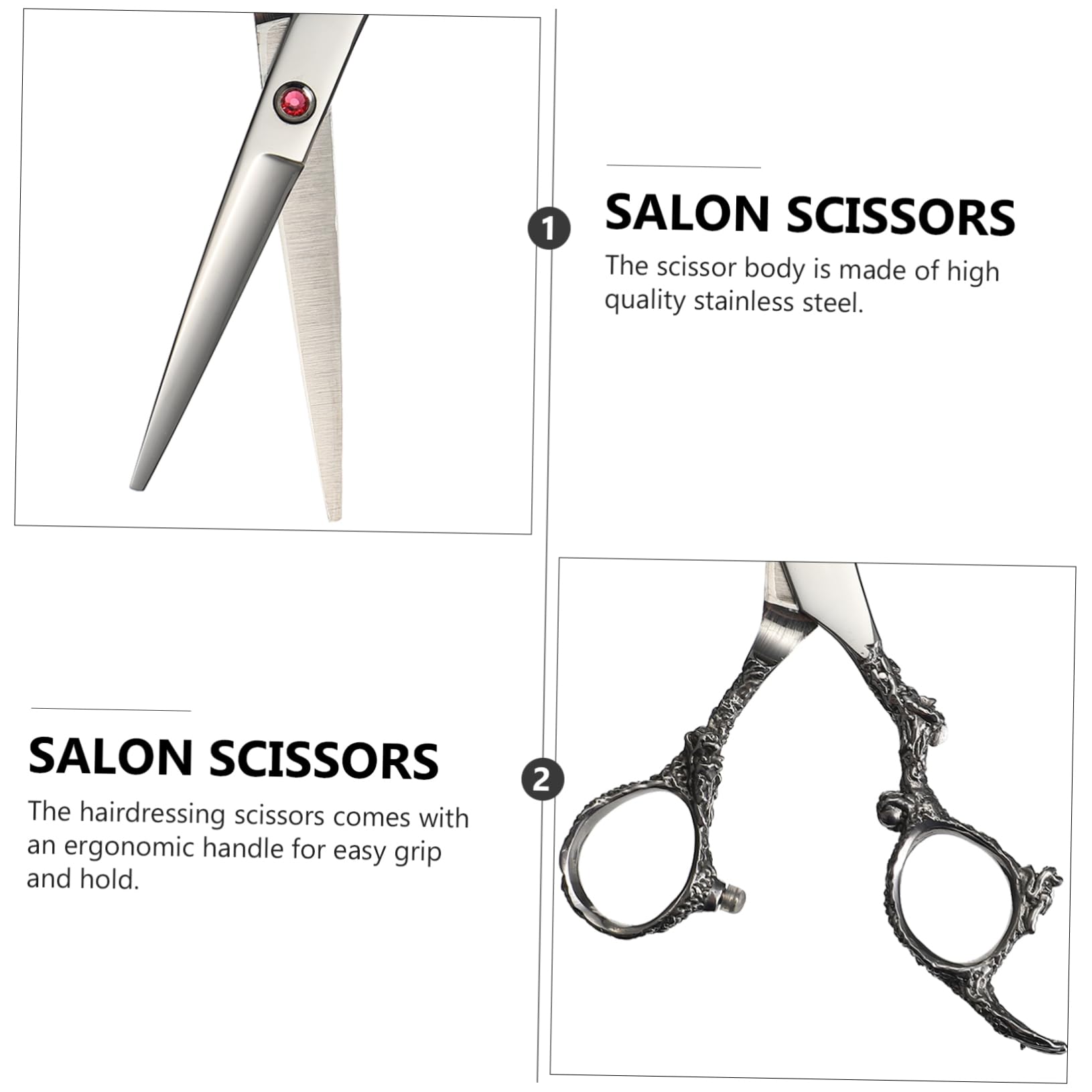 Healeved 2pezzi Forbici da Taglio in Acciaio Inossidabile per Salone di Bellezza Forbici per Styling dei Capelli Vite di Tensione