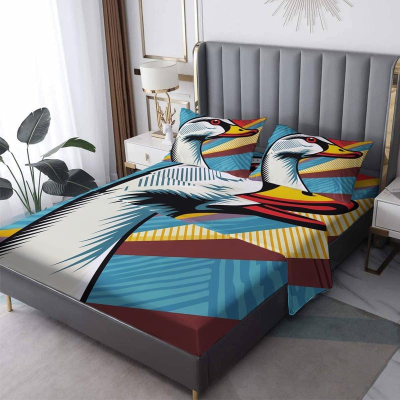 Miniatura 1 de Swan Sheets - Juego de sábanas y fundas de almohada, 100% microfibra, bolsillo profundo, incluye 1 sábana encimera, 1 sábana bajera y 1 funda de