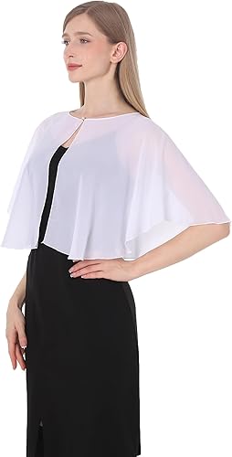 Miniatura 2 de Baoqiya Capelets para mujer, capa de gasa, chales y envolturas suaves, capas de boda de los años 20