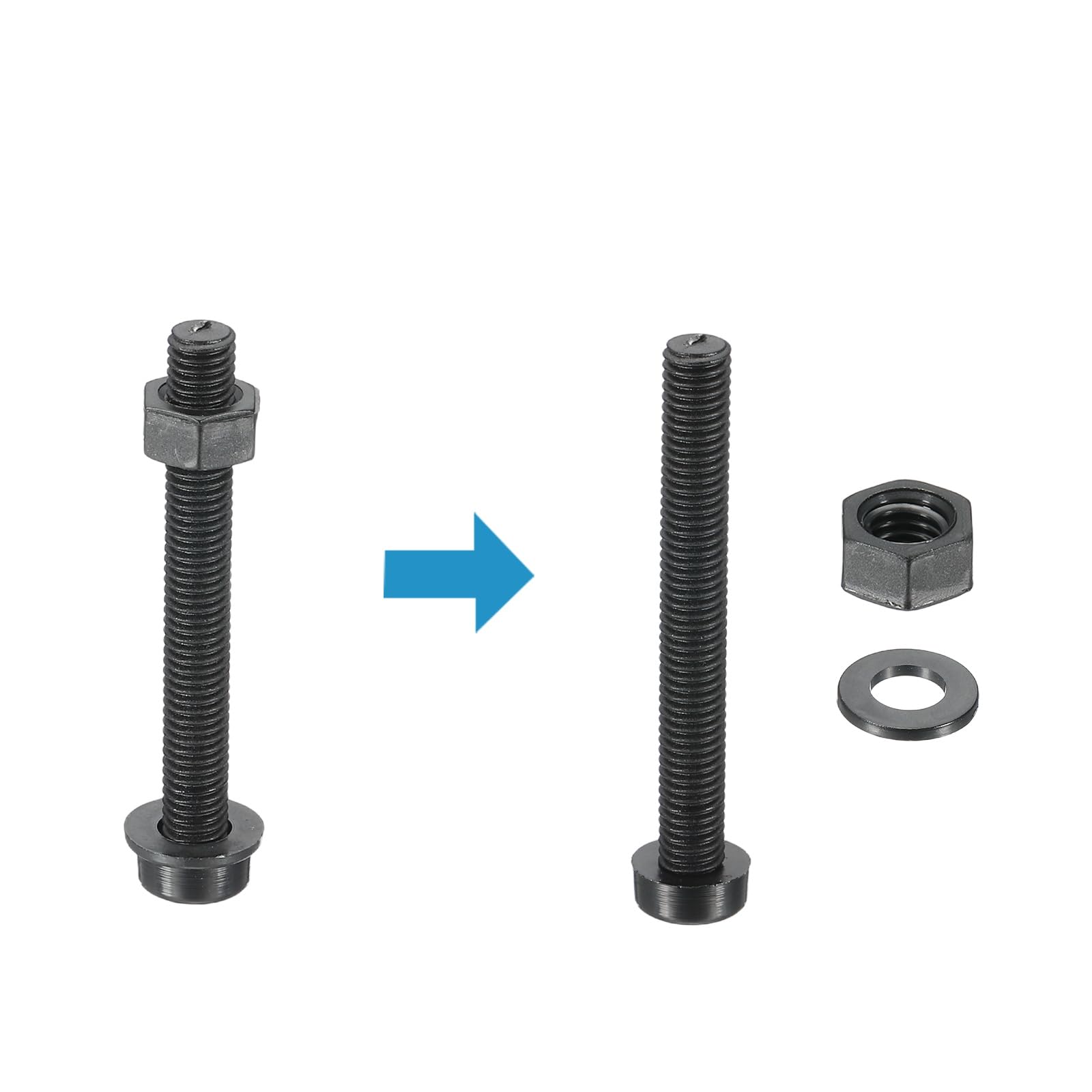 PATIKIL M5x40mm Black Nylon Bolts Plastic Nuts Full Thread Head Screws, 24 Pcs, M5*40mm - Image 3