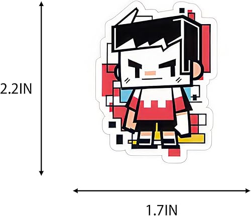 Miniatura 6 de 63 calcomanías de anime estilo píxel, estéticas, bonitas, paquete de calcomanías impermeables, calcomanías de anime para botellas de agua,
