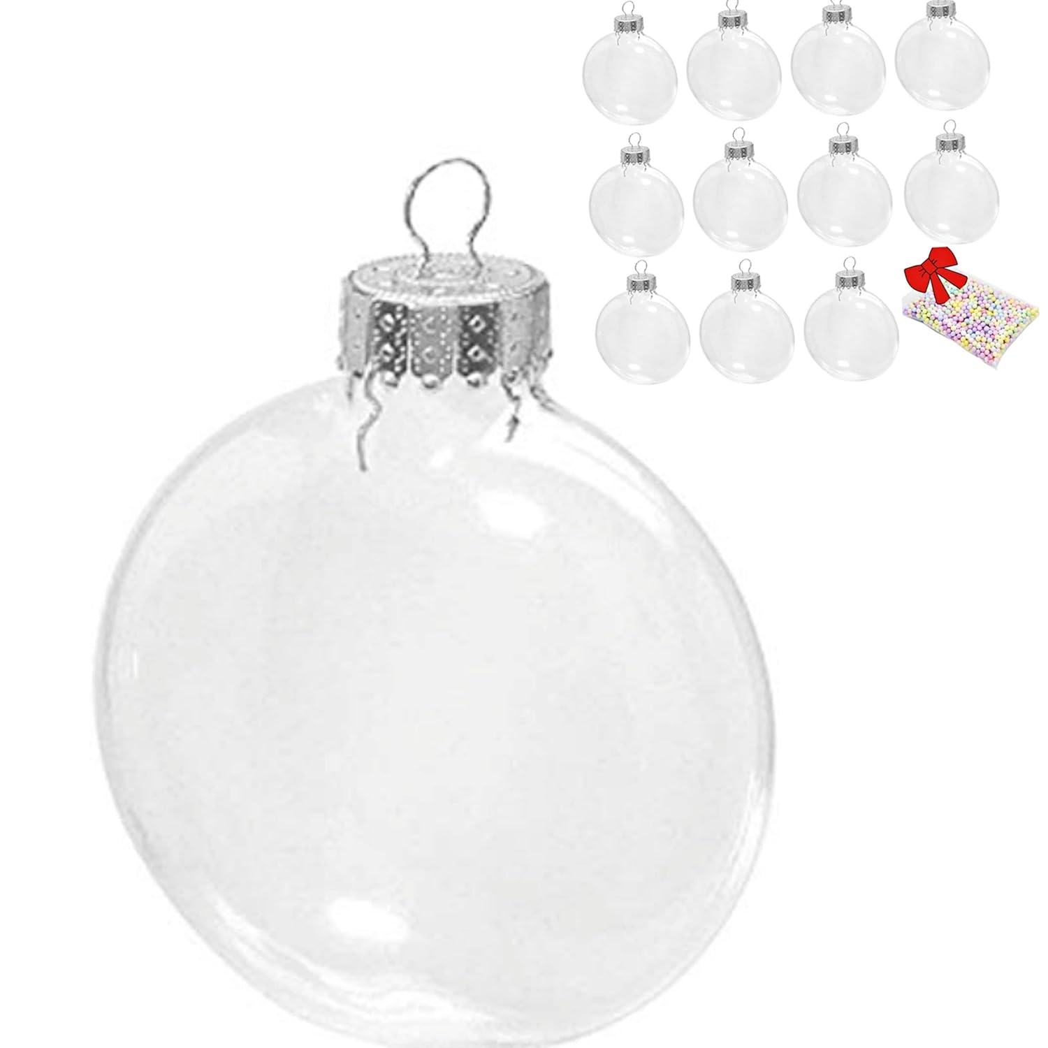 Buy 80mm(3.14Inch) Clear Glass Flat Ball Ornaments for Crafts Clear