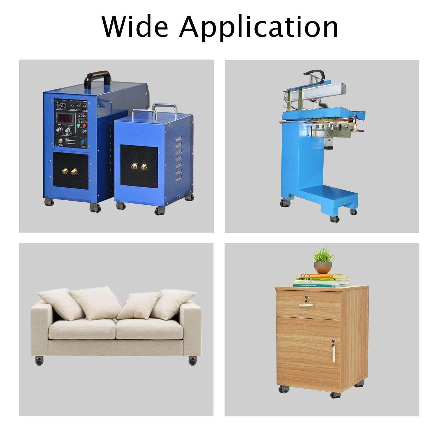 Leveling Casters Heavy Duty, 4-Pack with Tool-Free Ratchet, 2200 Lbs Total Capacity, Height Adjustable, 360° Swivel with Feet for Workbench, Table Saw, Machine