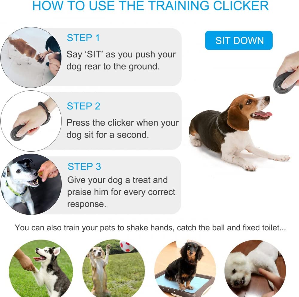 JDF Dog clicker Training, Dog clicker Training, Pulsera clicker Dog Training, Pet clicker, Dog clicker Suitable for Dog, Cat and Horse Behavior Training