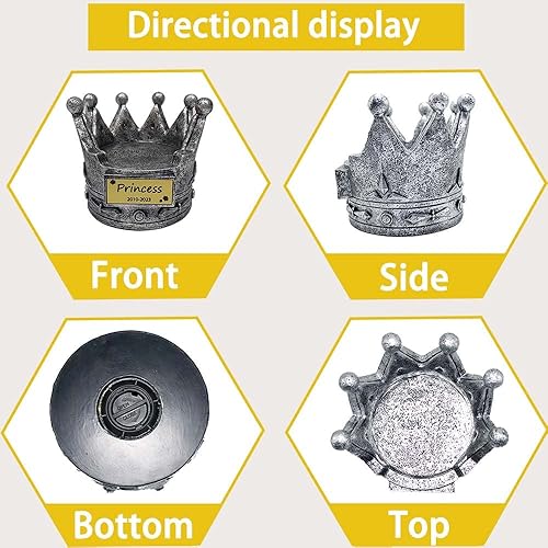 Miniatura 6 de Urnas conmemorativas de Chihuahua en forma de corona para mascotas, cenizas personalizadas con nombre y fecha, estatua de Chihuahua decorativa para