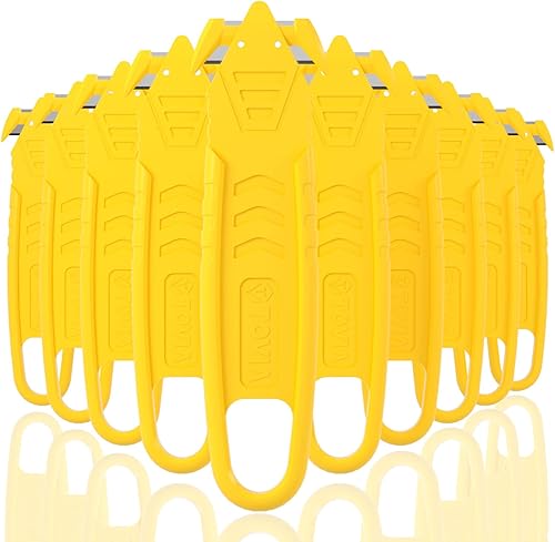 T TOVIA Cortador de caja de seguridad con hoja de acero inoxidable oculta empotrada, cortador de plástico para caja, cartón, envoltura retráctil,