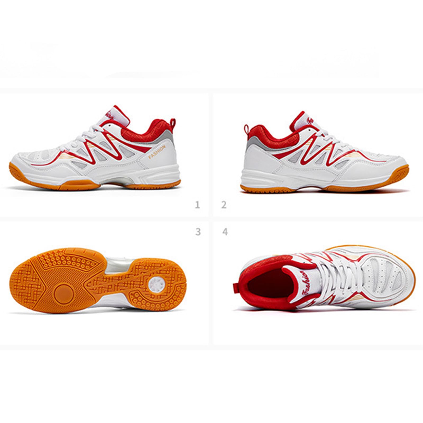 Zapatillas De Tenis Bádminton para Hombres Zapatos De Entrenamiento En La Corte Interior Anti-Slip Liviano para Voleibol De Calabaza De Raqueta,Rojo,44 EU