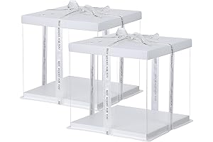 XININSUN 2Pcs Clear Cake & Gift Boxes with Lids