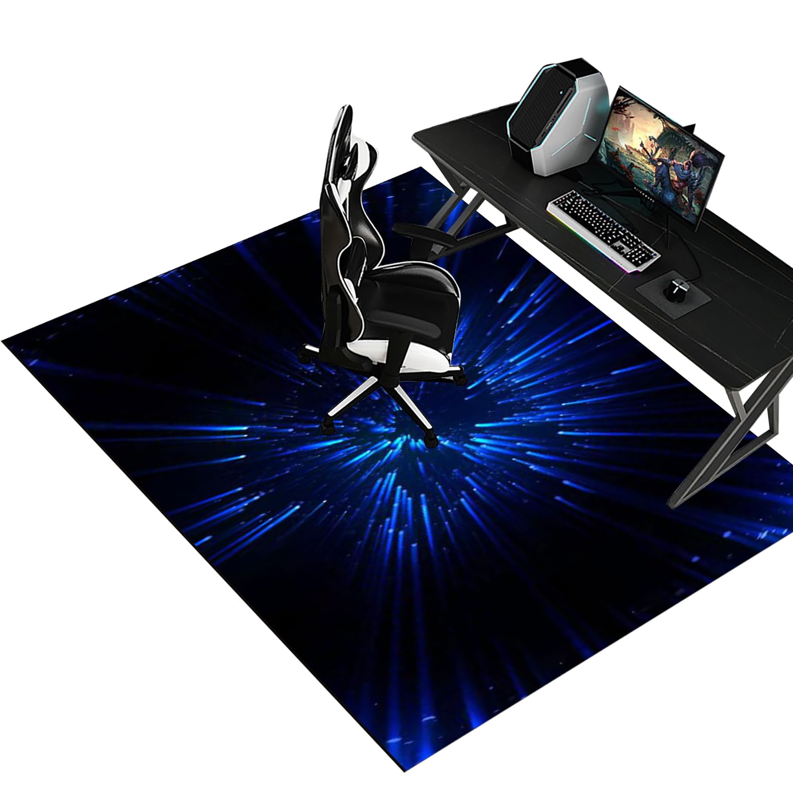 Fzamudng Office Chair Mat for Carpet Floor, Non-slip Carpet Chair Mats, Floor Protector for Rolling Chair, Heavy Duty Computer Chair Mat, Desk Chair Mat for Hardwood Floors Tile Laminat 150 x 180 cm