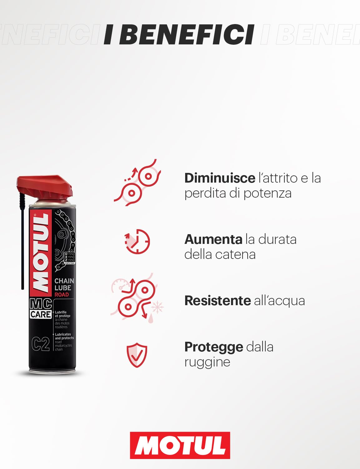 MOTUL 102981 C2 Chain Lube Road - Lubrificante per catena, 400 ml