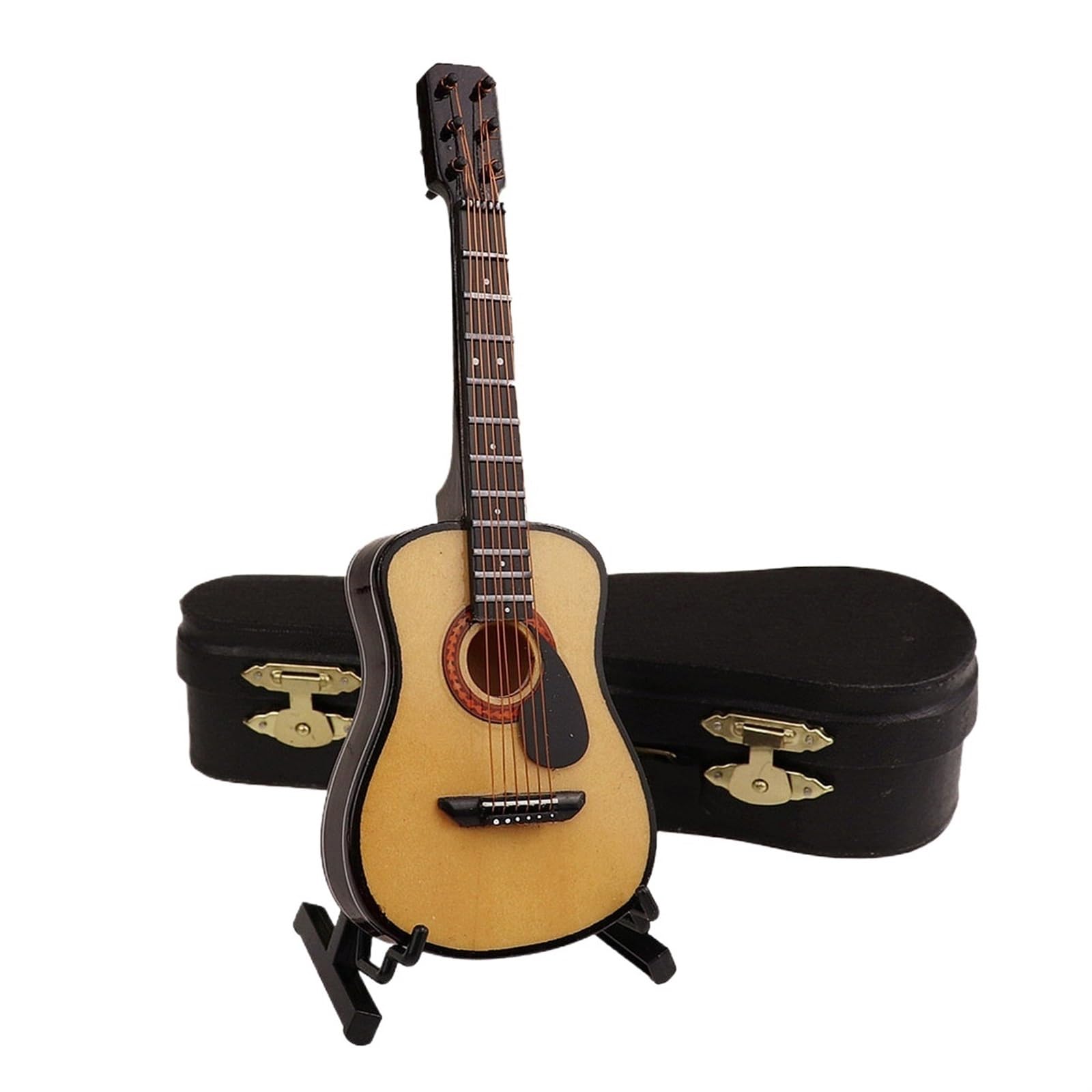Mini Modelo de Instrumento Musical Mini Instrumento Golpeador Modelo De Guitarra Folk Adornos Instrumento Musical En Miniatura Regalos Creativos(G20CM)