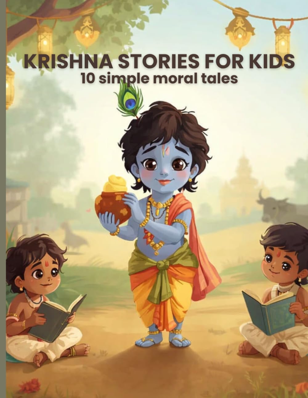 Krishna Stories for Kids : 10 simple moral tales: Fun Hindu Stories, Simple Life Lessons and Cute Coloring Pages for Kids Ages 3–8