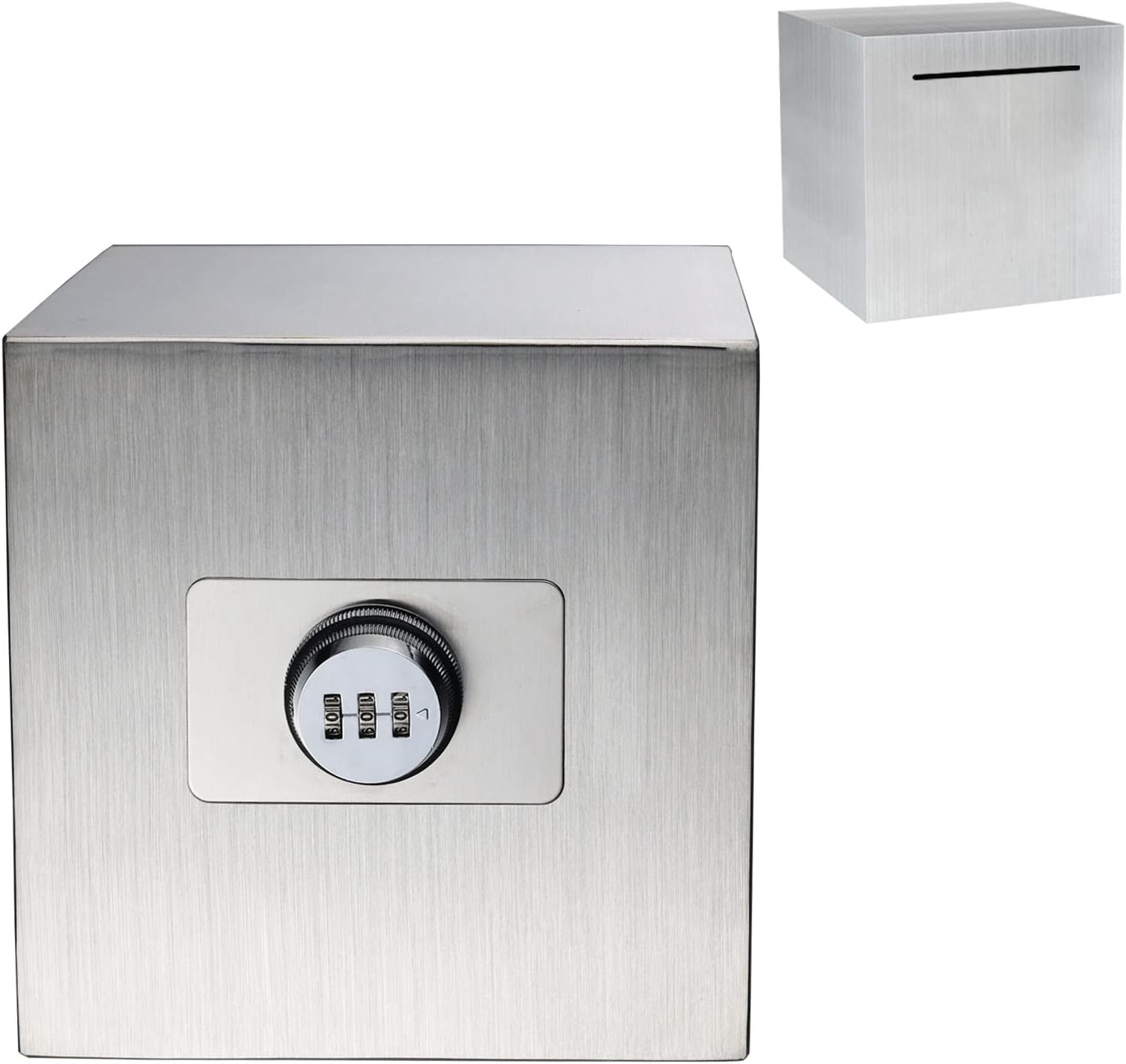 Password Stainless Steel Piggy Bank Money Safe Box Digital Cash Coin Jar for Kids Reuse Strong Huge Adult Tip Box 5.9in