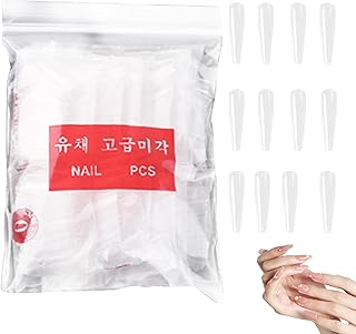 unhas transparentes | unhas caixão claras - Pontas unhas postiças transparentes XXL Pontas artificiais bailarina pontas francesas para manicure Baodan