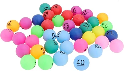 Miniatura 10 de PRETYZOOM 30 bolas de bingo numeradas del 1 al 30, bolas de juego multicolor, 1.6 in