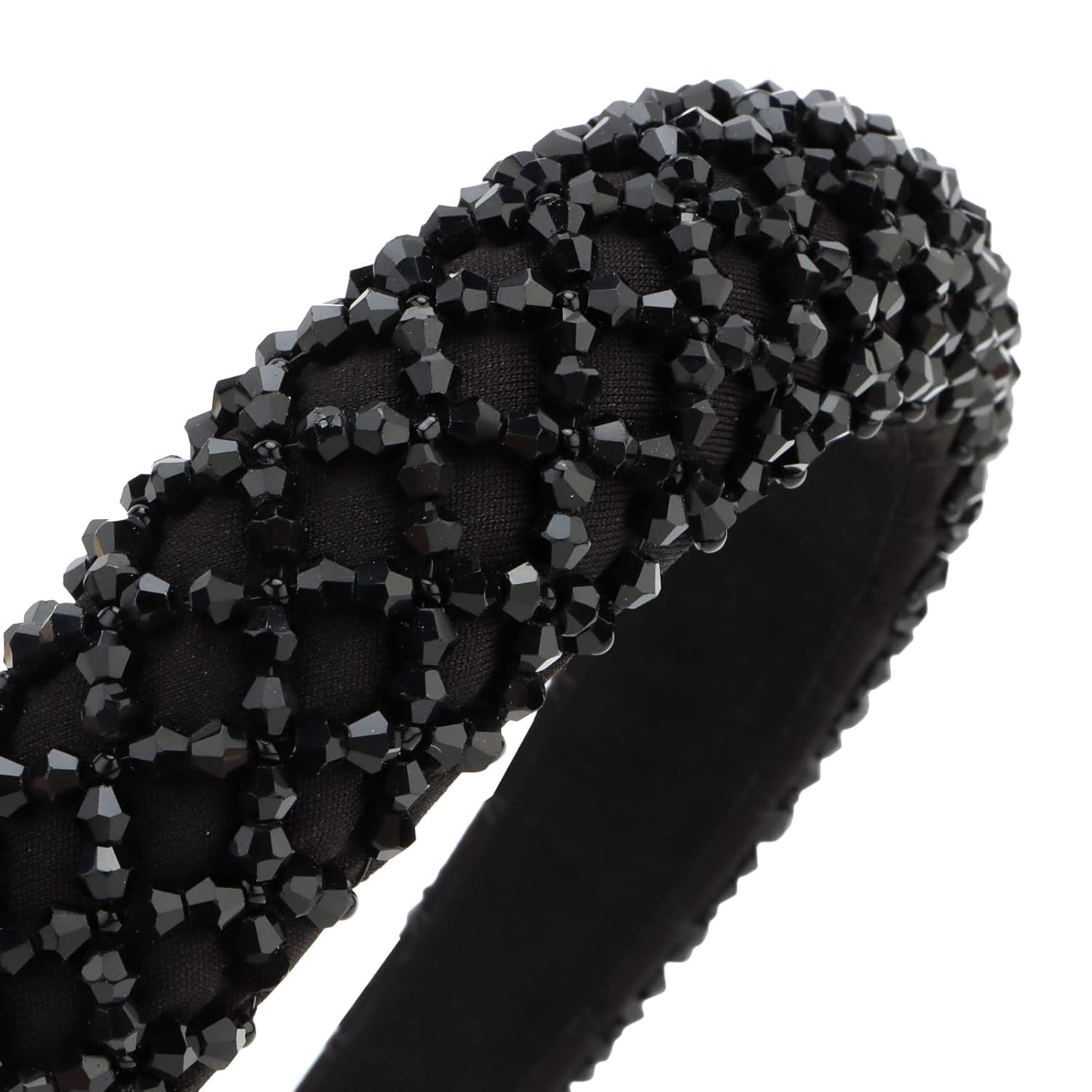 YISSION 1PC Black Rhinestone Headband for Women Girls Non Slip Head Bands Fashion Jeweled Hairband Sparkly Crystal Headbands for Women Bling Hair Accessories for Women Girls Wedding Prom Holiday - Image 6