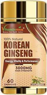 Vitaminnica Korean Ginseng High Strength (Eqv. 3000mg) Energy, Focus, Im...