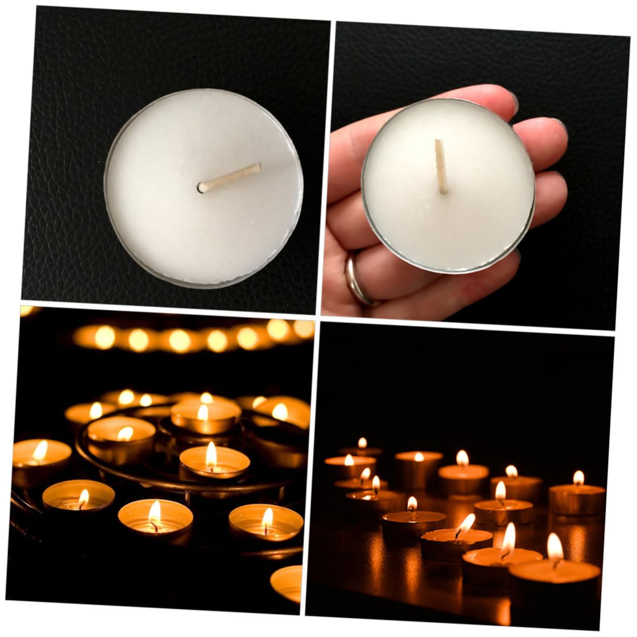 CLISPEED 100pcs Unscented Smokeless Tea Light Candles Multi-Function Votive Candles for Home Decoration Weddings and Daily Use for Bedrooms Bathrooms and Offices
