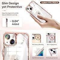 Vista 6 de TAURI Defender 3 en 1 funda de 6.1 pulgadas diseñada para iPhone 13, con 2 protectores de pantalla de vidrio templado y 2 protectores