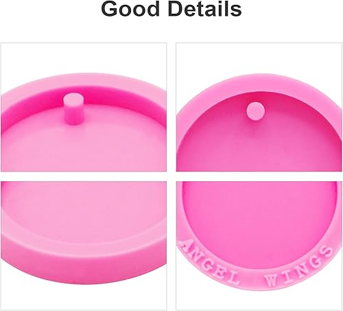 Miniatura 6 de Kit de 66 moldes de resina epoxi – 6 moldes de silicona de forma redonda para resina, moldes de fundición epoxi, llaveros y anillo de salto para