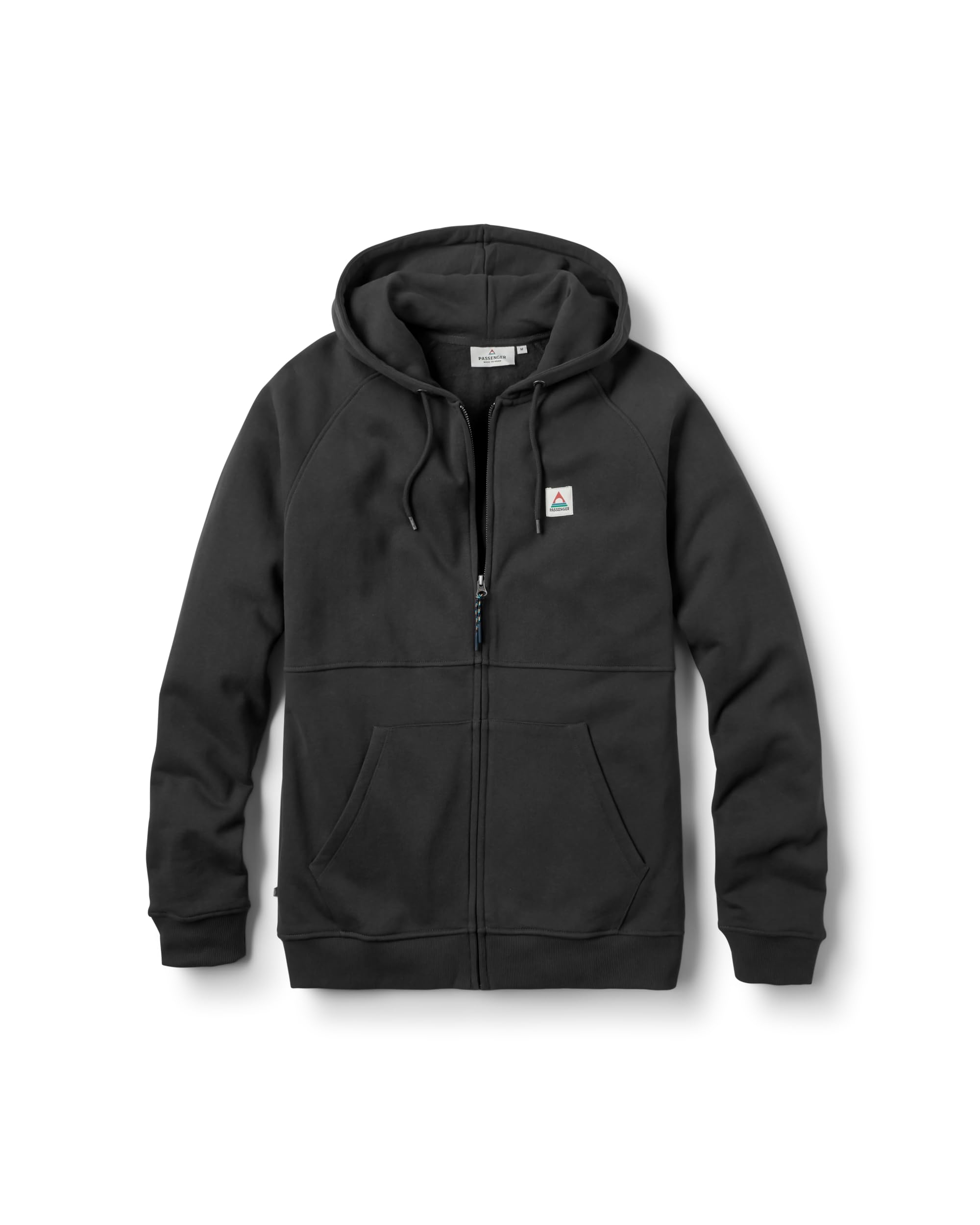 Passenger Men's Black Heritage Recycled Cotton Full Zip Hoodie (Uk, Alpha, Xxl, Regular, Regular, )