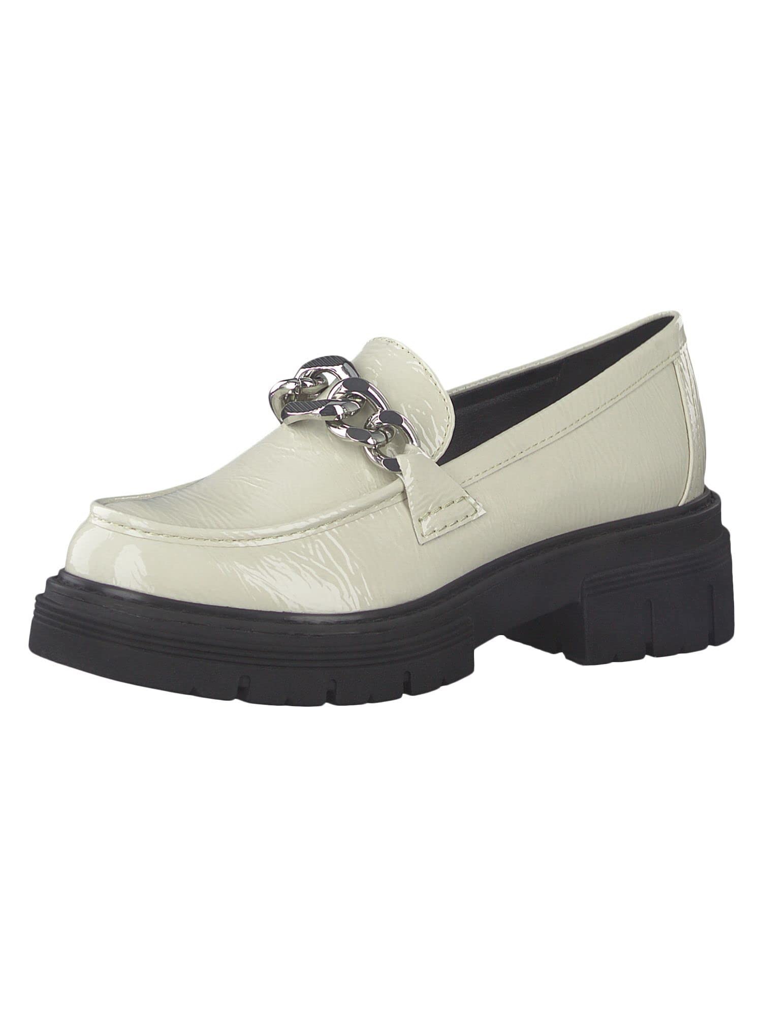 MARCO TOZZI Women's 2-2-84701-29 Flat Slipper, Cream Patent, 8 UK