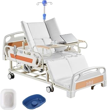 Electric Hospital Bed for Home Use,10 Function Full Electric Adjustable Bed with 75 Backrest, 35 Leg Raise, 45 Side Turning, and Safety Rails for Elderly Patient Care