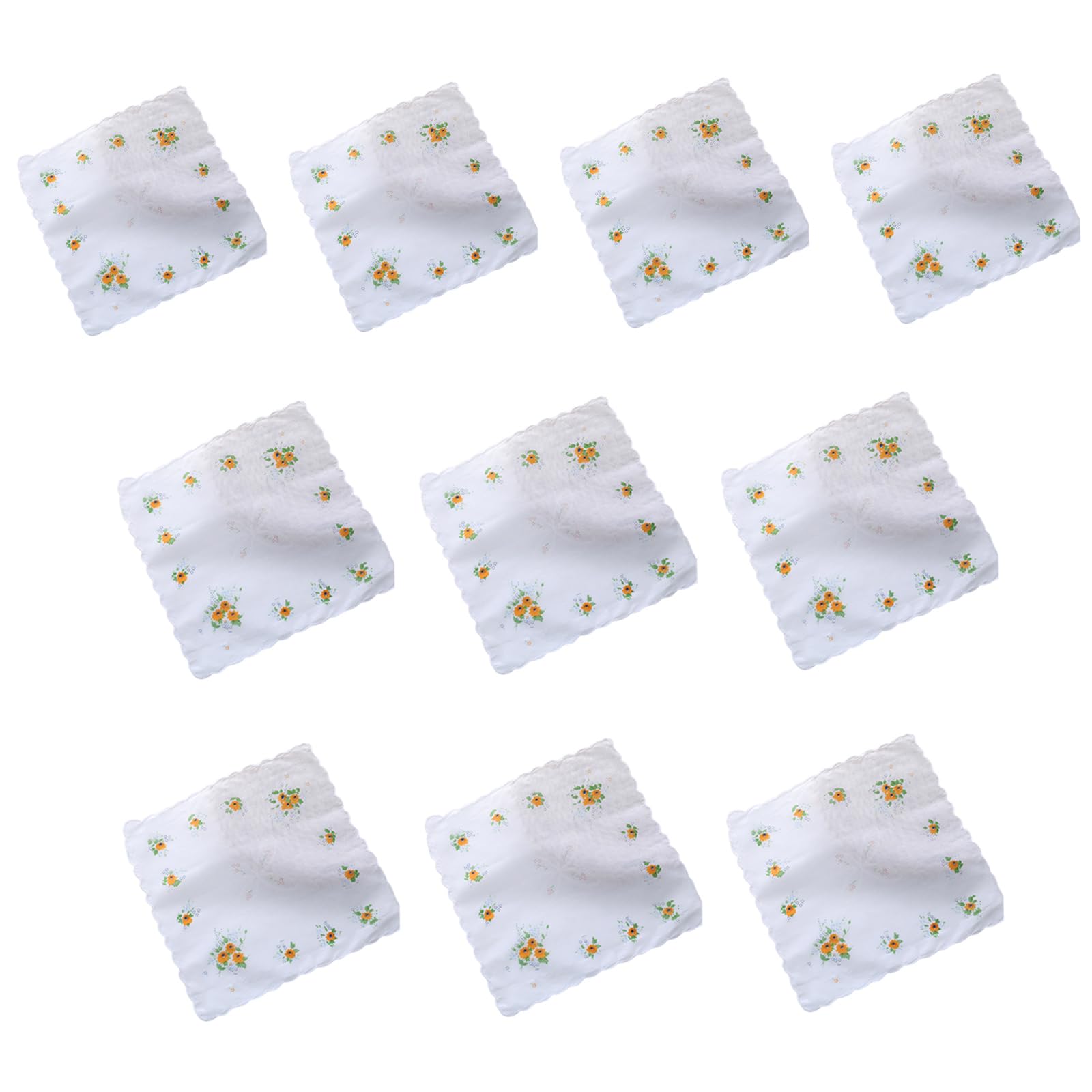 YWLUUOO 10Pcs Women Hankies Embroidered Fragmented Flowers Hanky Florals Assorted Cloth Handkerchief Cloth Women Hankies