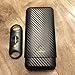 CIGAR IN STYLE Black Carbon Fiber 3 Ct Wooden Cigar Case Travel Holder with Free V Blade Cutter