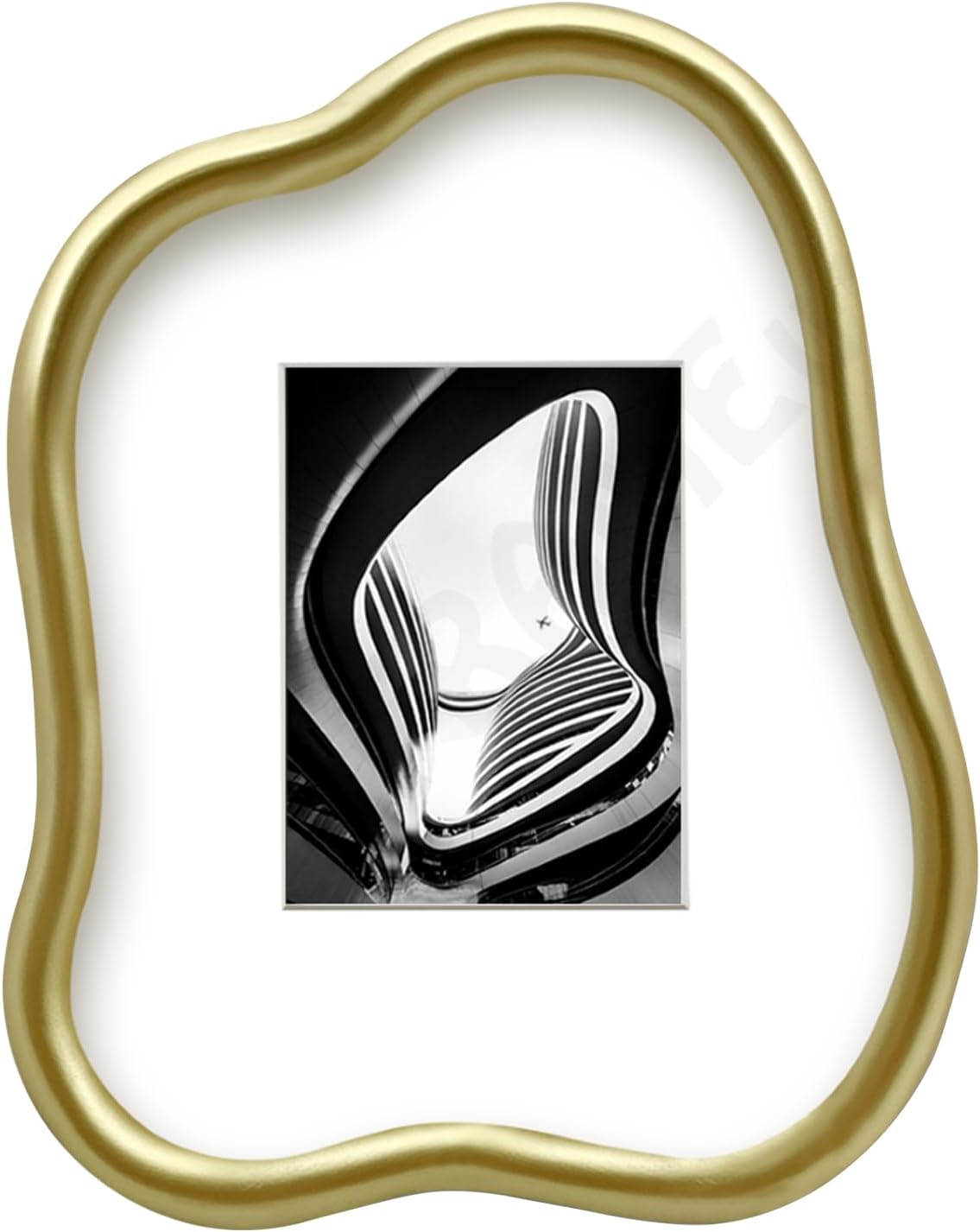 Irregular Shaped Photo Frame Wood Smooth Picture FrameNatural Wood Photo Frames Display Pictures 5x7 with Mat or 12x15 without Mat Multi Photo Frames Wall Hanging Home Decor Photo Gallery Art (Natural Wood)