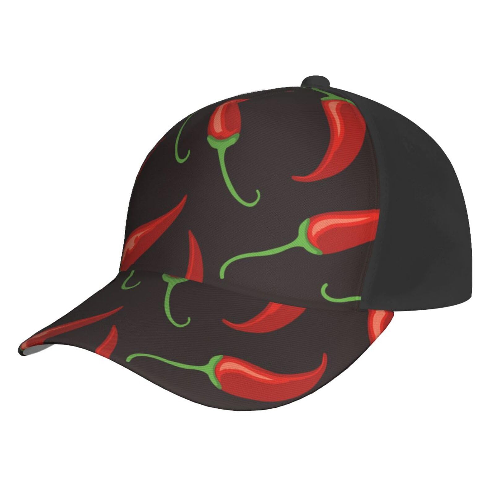 Poadnly Unisex As Picture Red Chilli,Baseball Cap Adjustable Classic Dad Hats Trucker Hats